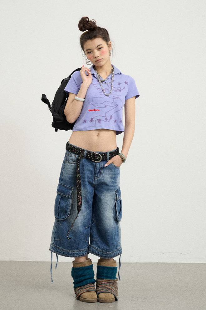 Cropped Angel Polo Shirt