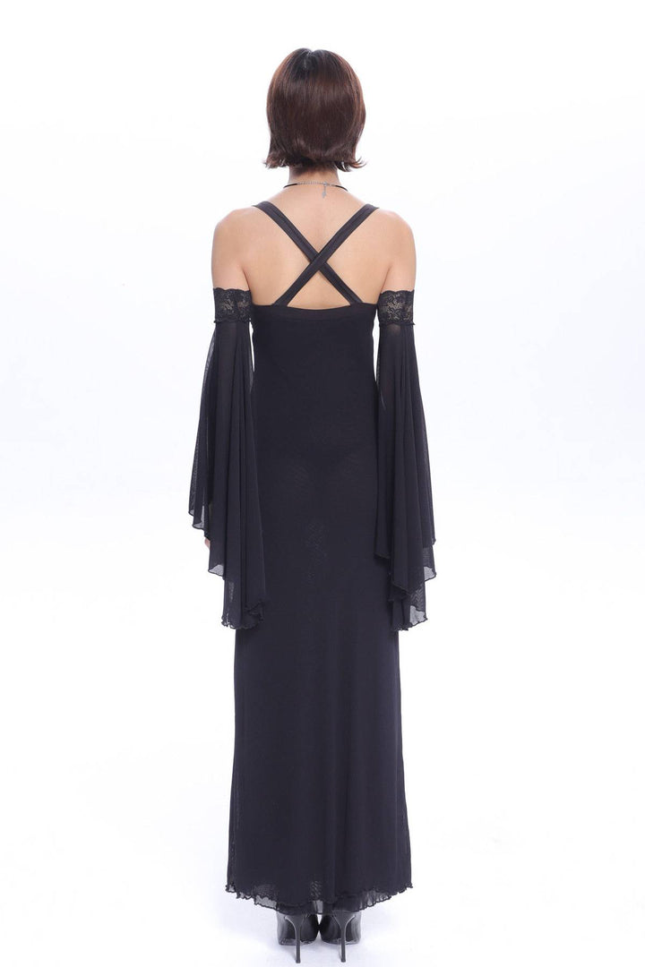 Lace Panel Maxi Dress