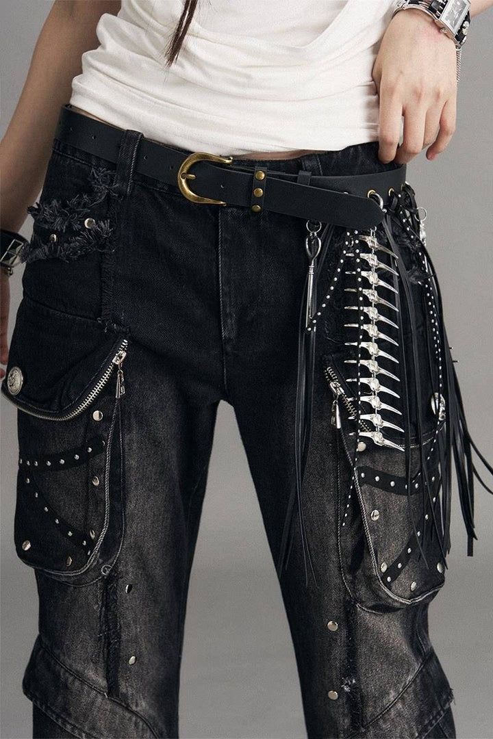 Bone Charm Fringe Belt