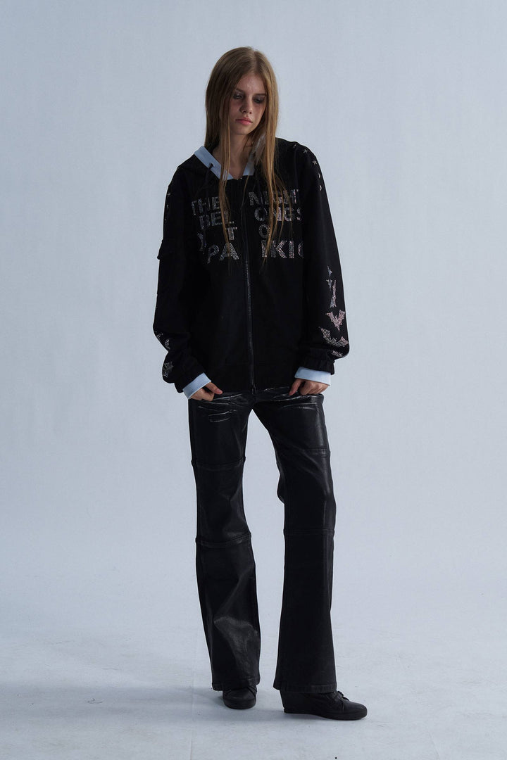 Nightfall Rhinestone Zip Hoodie