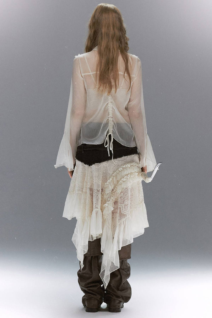 Victorian Lace Chiffon Blouse