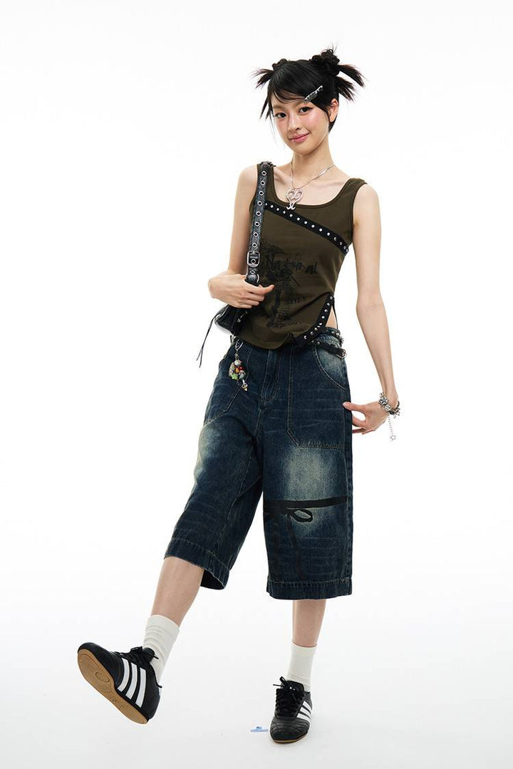 Studded Graphic Tank Top