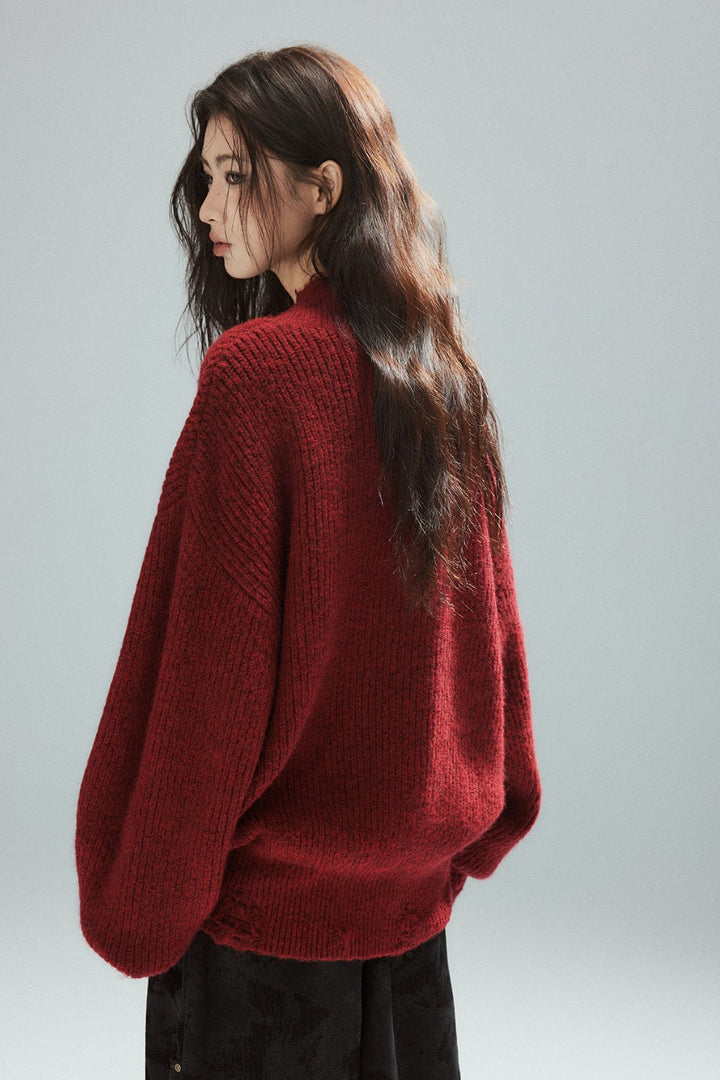 Distressed Chain Knit Sweater