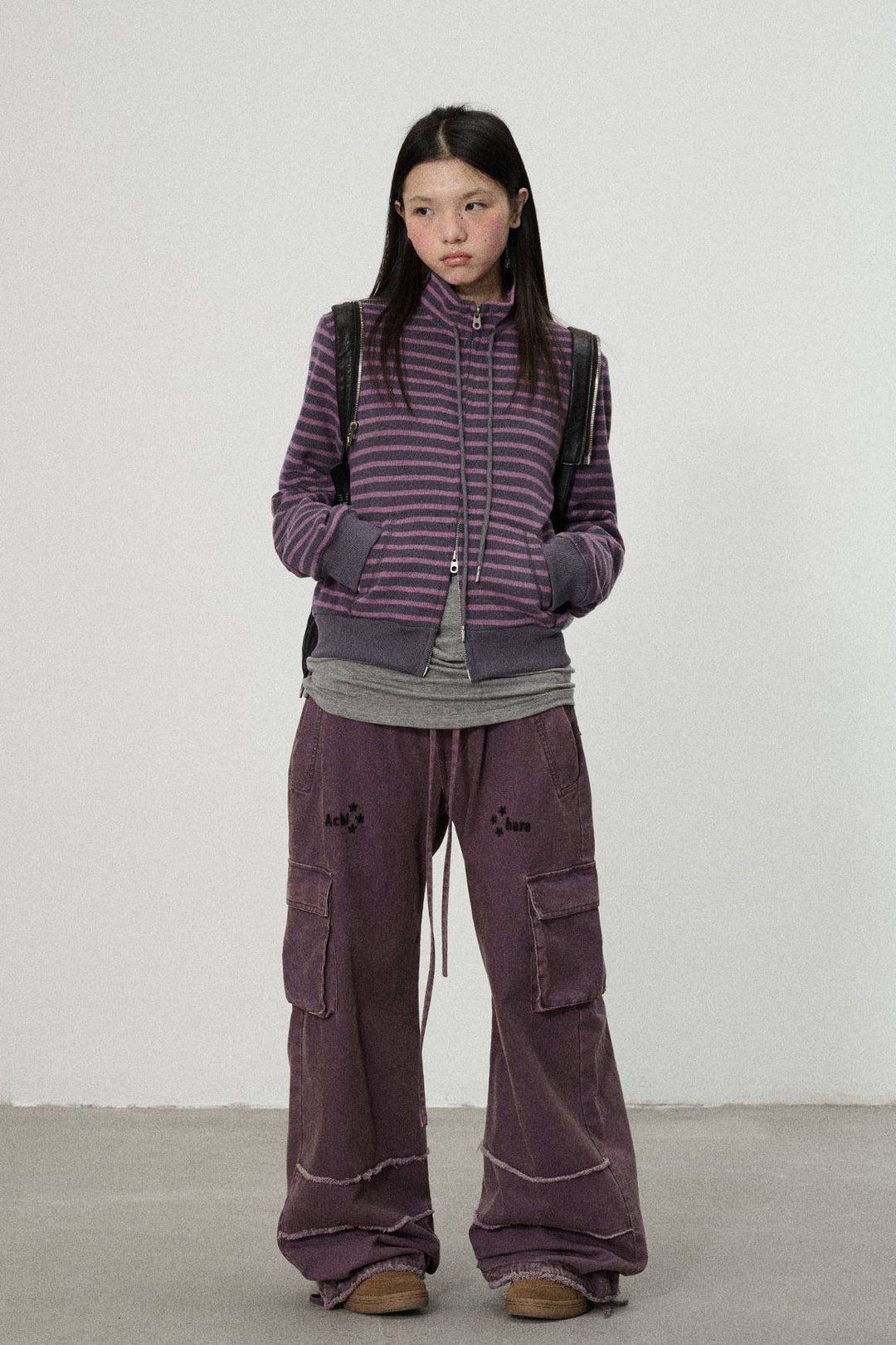 Fitted Striped Zip Jacket