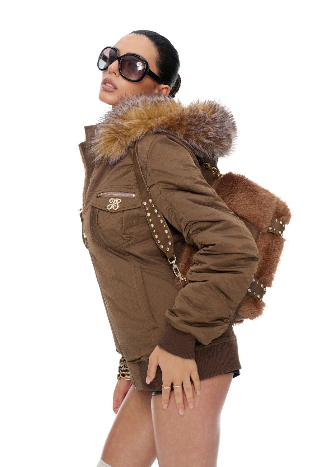 Giselle Ruched Bomber Jacket