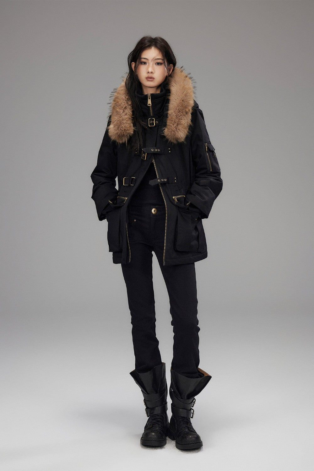Cargo Fur Trim Parka Jacket