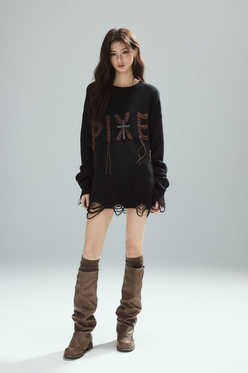 Pixel Letter Knit Sweater