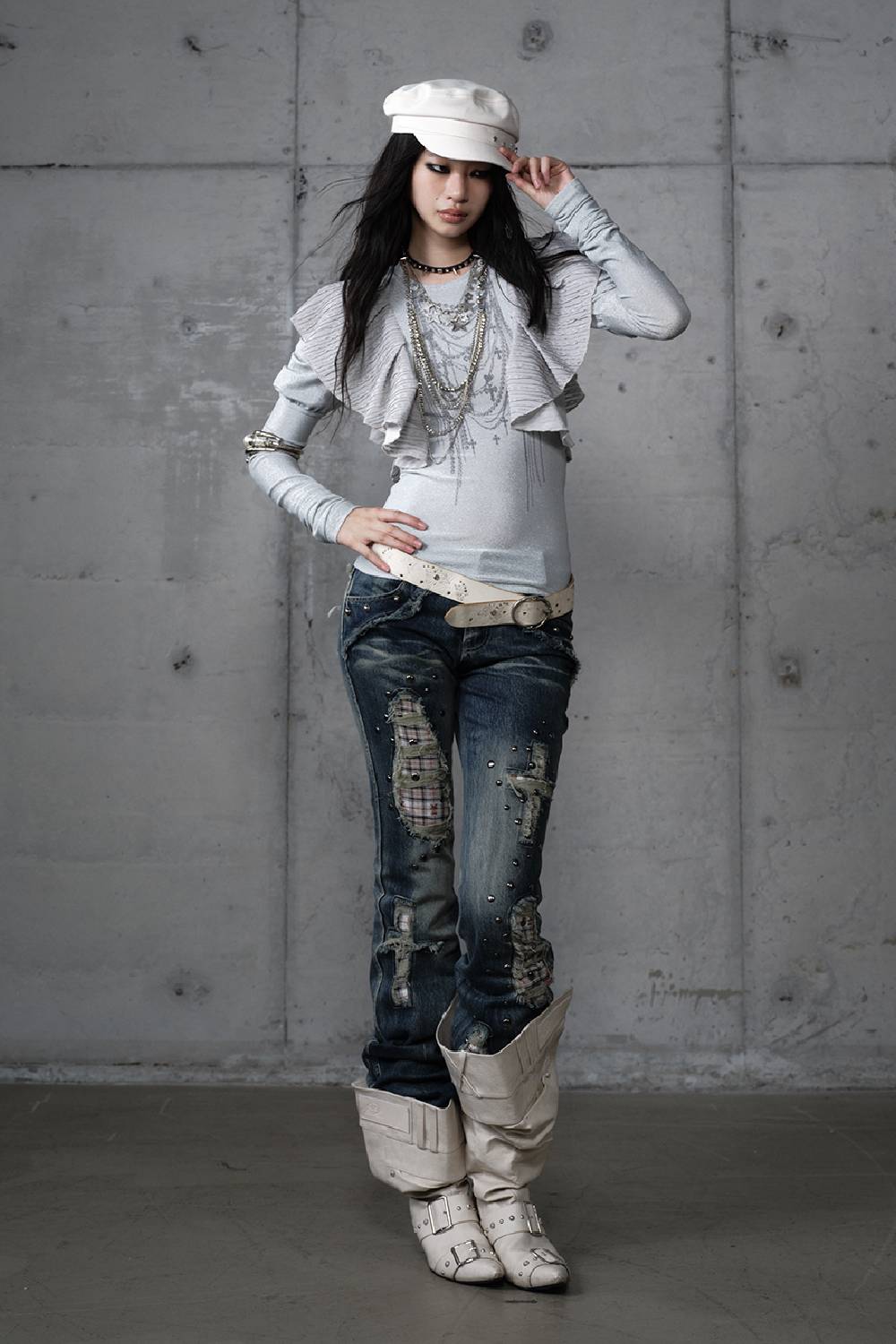 Slim Ruffled Flutter Shirt