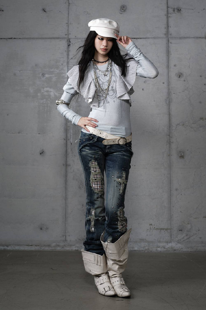 Slim Ruffled Flutter Shirt