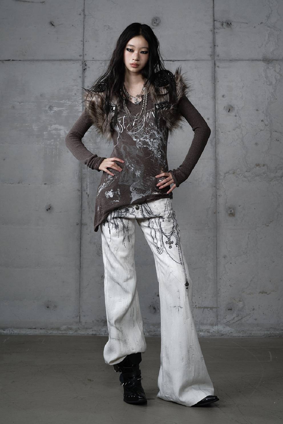 Grunge Chain Wide-Legs