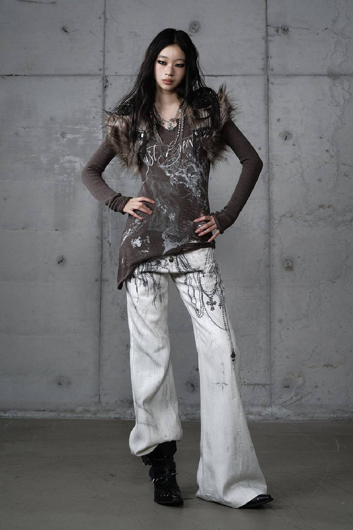 Grunge Chain Wide-Legs