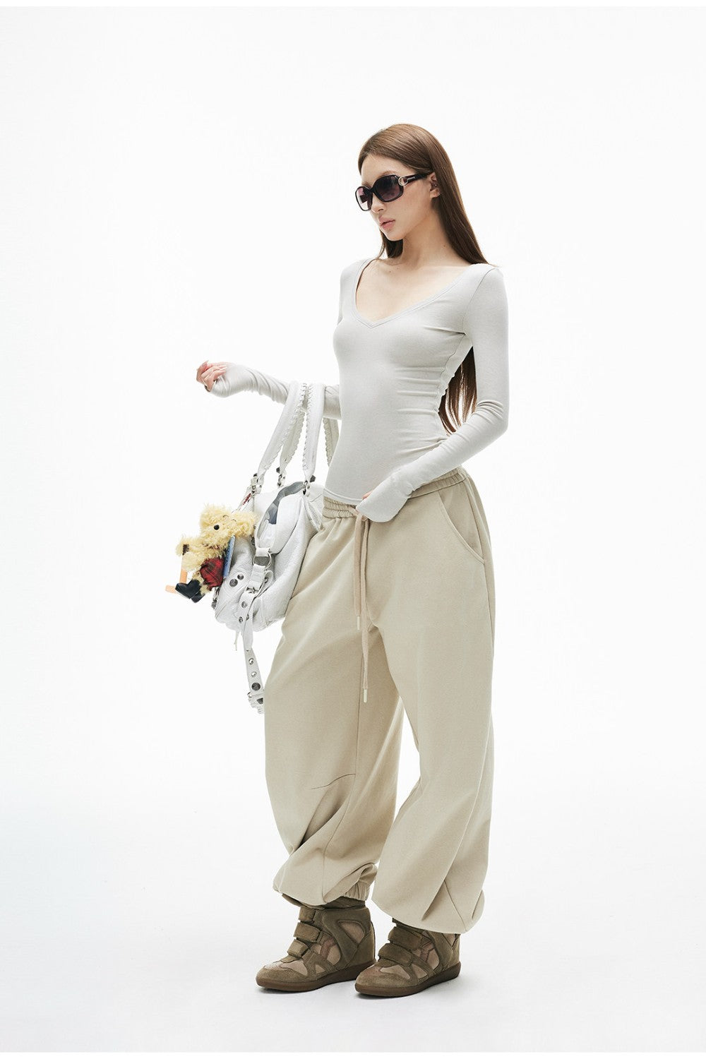 Khaki Curve Sweatpants