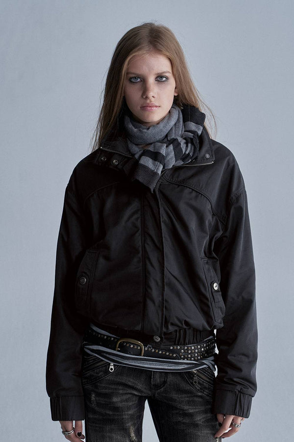 Cropped Panelled Fleece Jacket