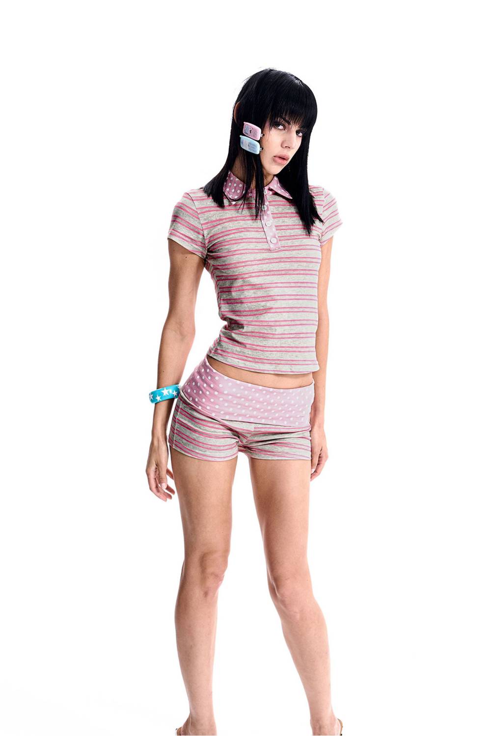 Striped Foldover Shorts