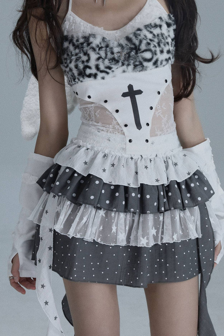 Ruffle Layered Mini Skirt