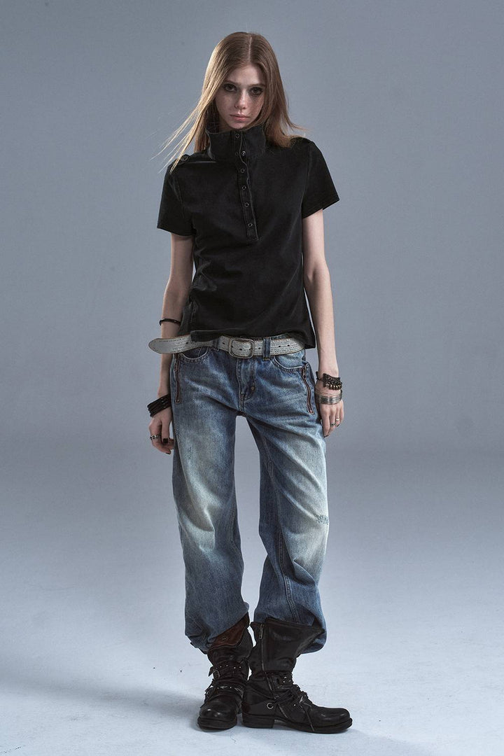 Structured Snap Front Top