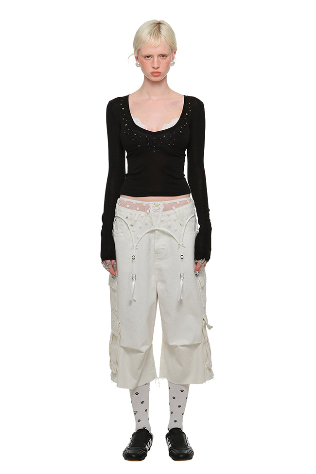 Cleo Crystal V-Neck Shirt