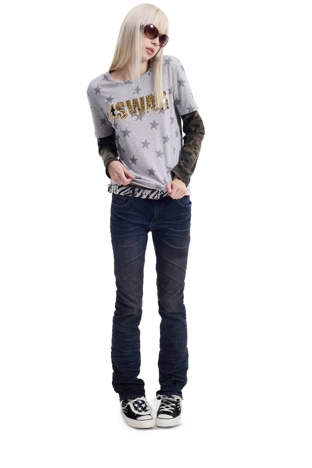 Star Camo Layered Top