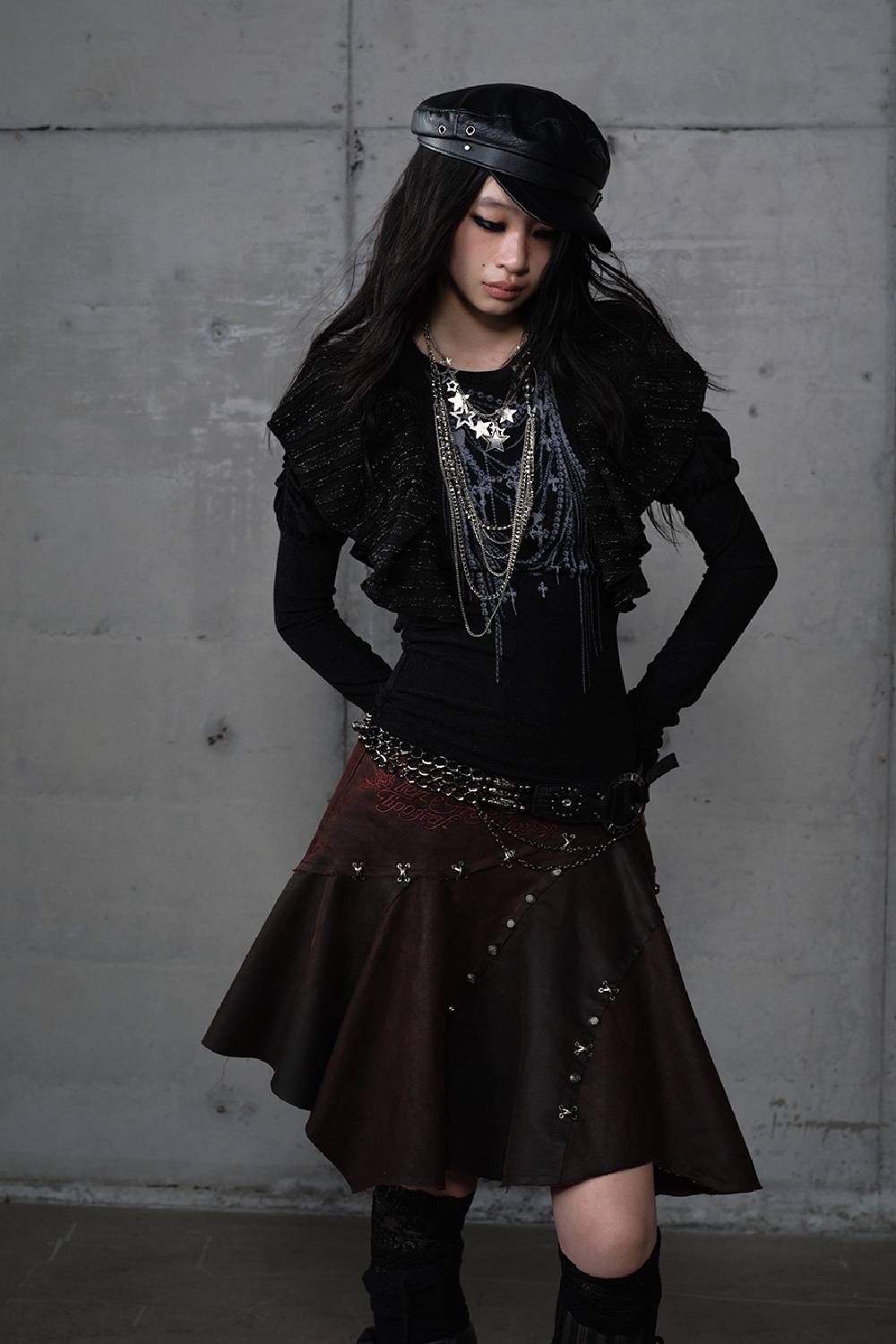 Slim Ruffled Flutter Shirt