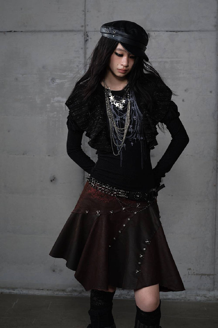 Slim Ruffled Flutter Shirt