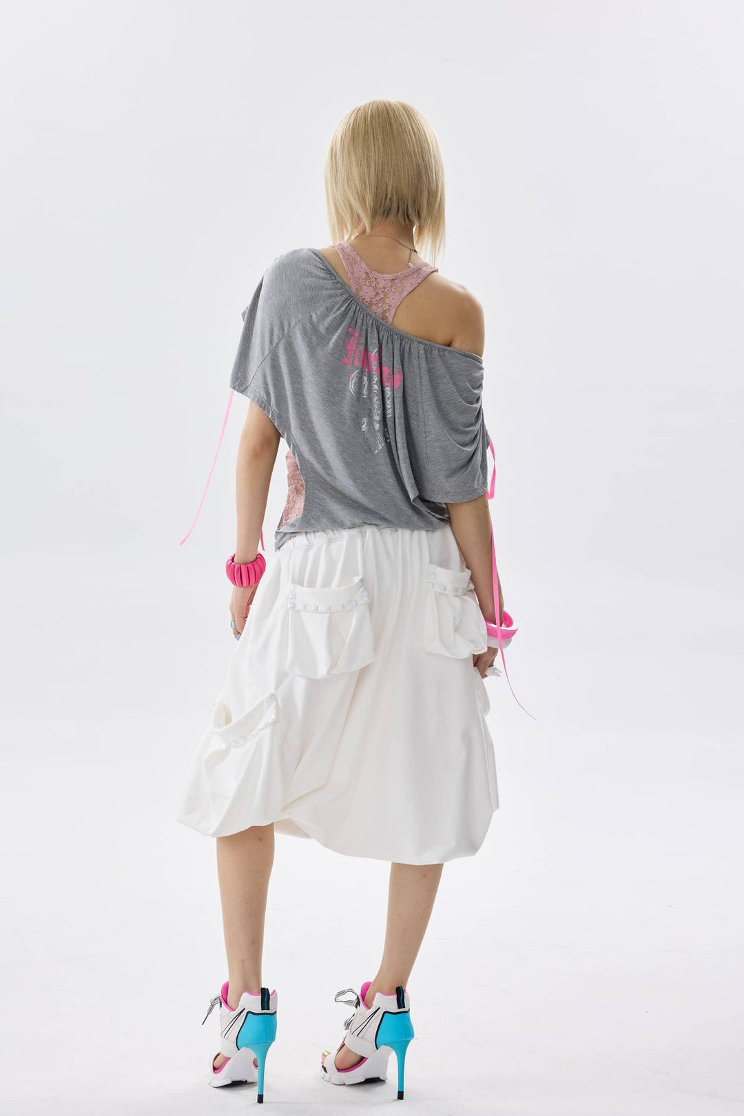 Two-Piece Asymmetric Draped Top