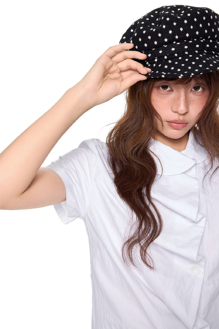 Fitted Ruffle Collar Top