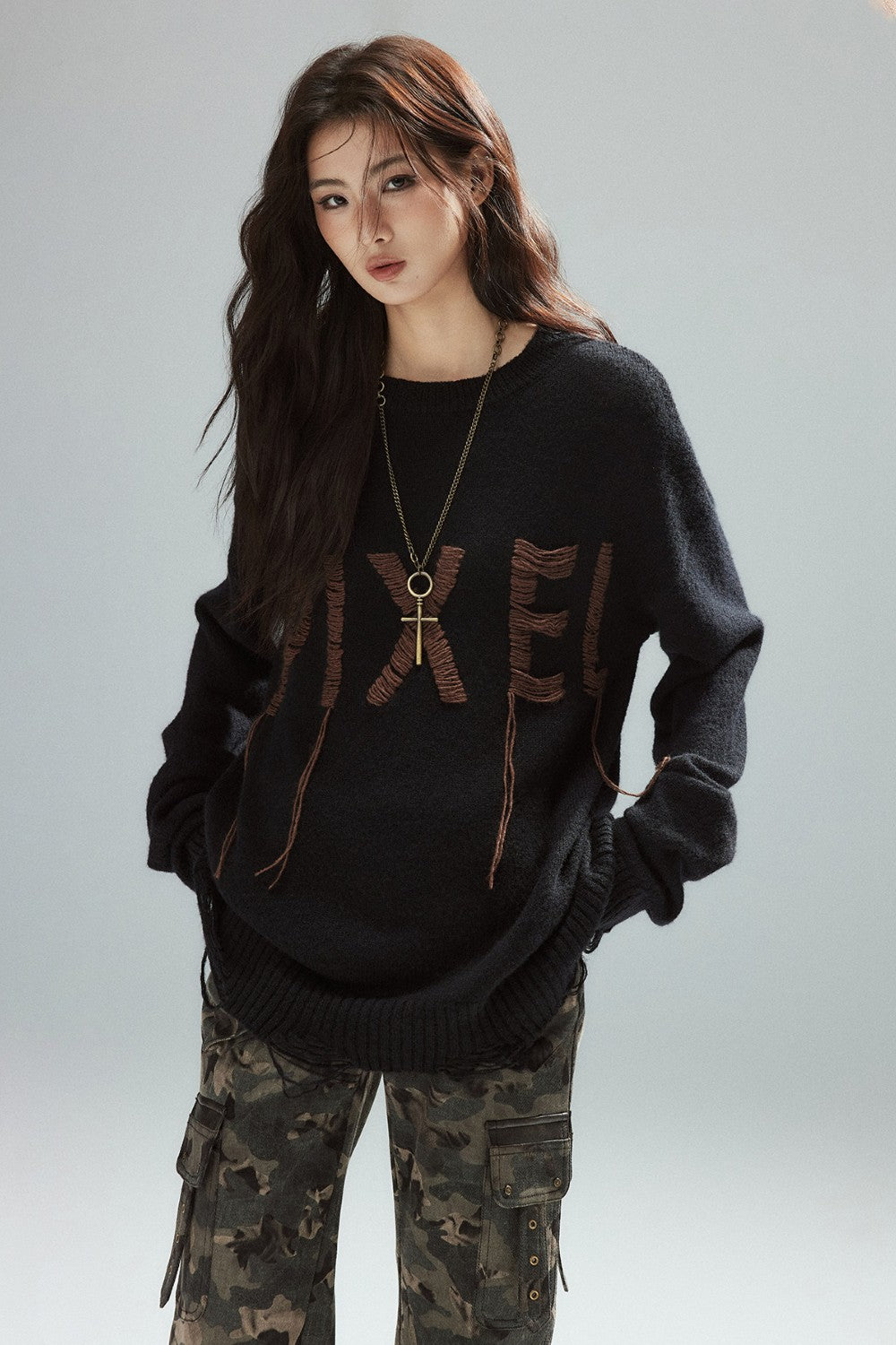 Pixel Letter Knit Sweater