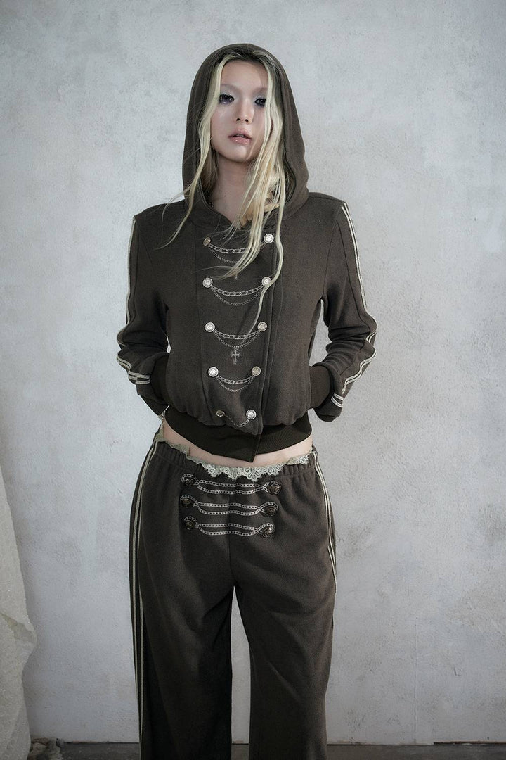 Chain Detail Hooded Jacket