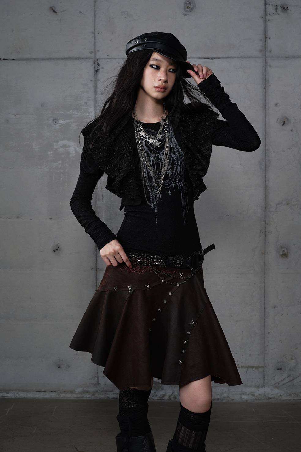 Slim Ruffled Flutter Shirt