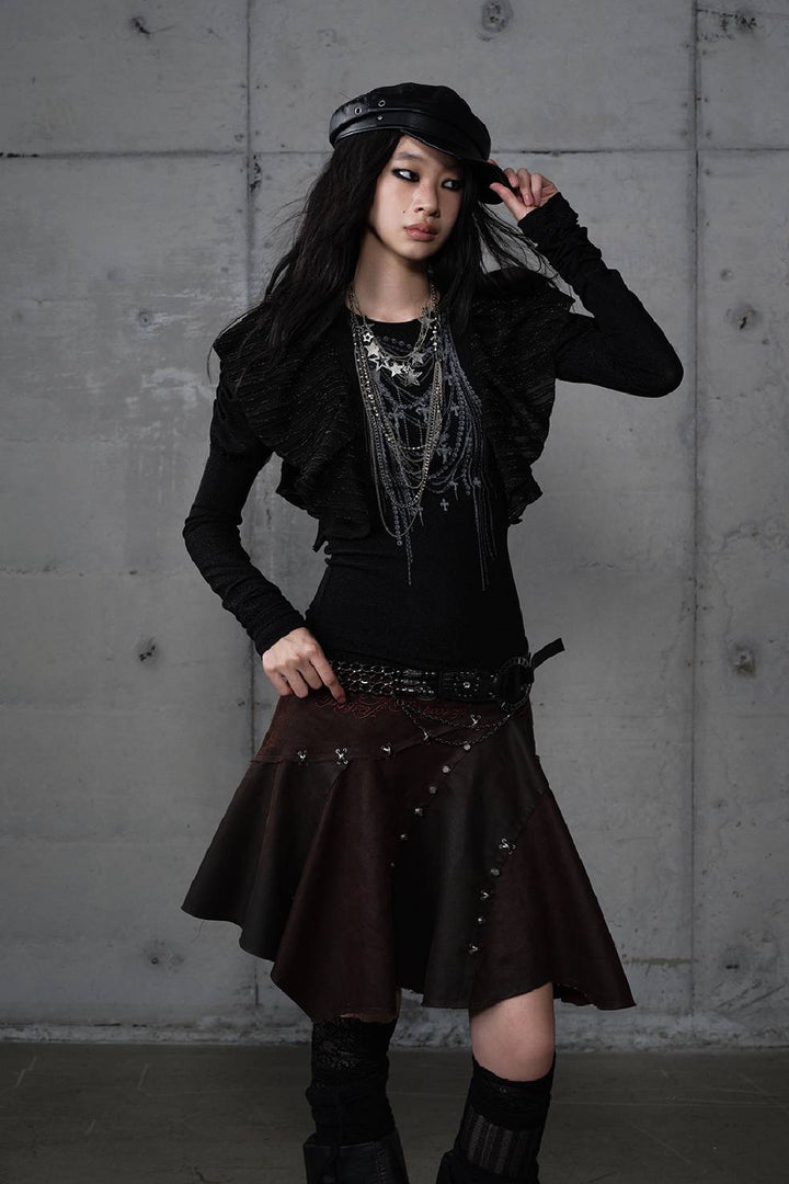 Slim Ruffled Flutter Shirt