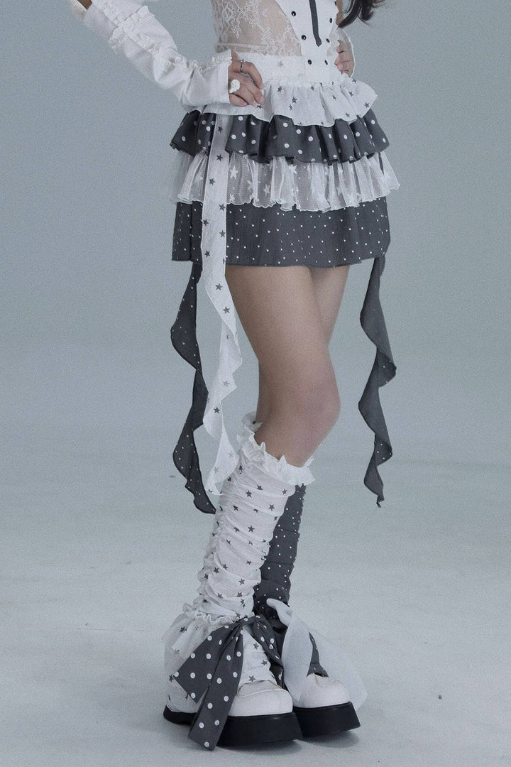 Polka Ribbon Leg Warmers
