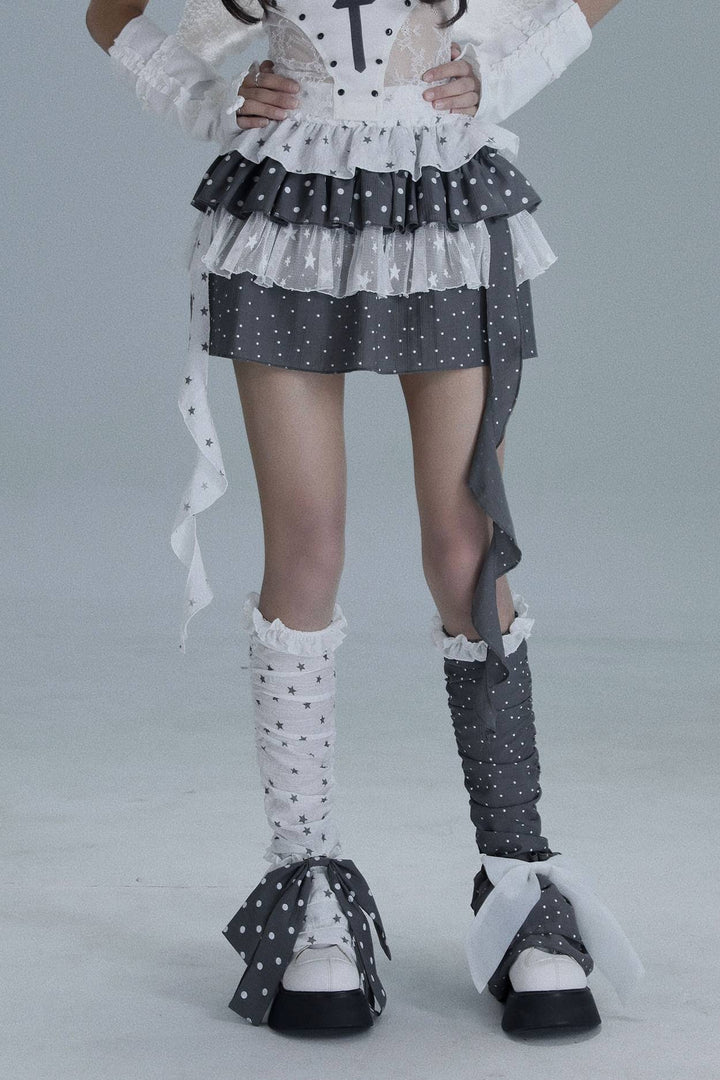 Polka Ribbon Leg Warmers