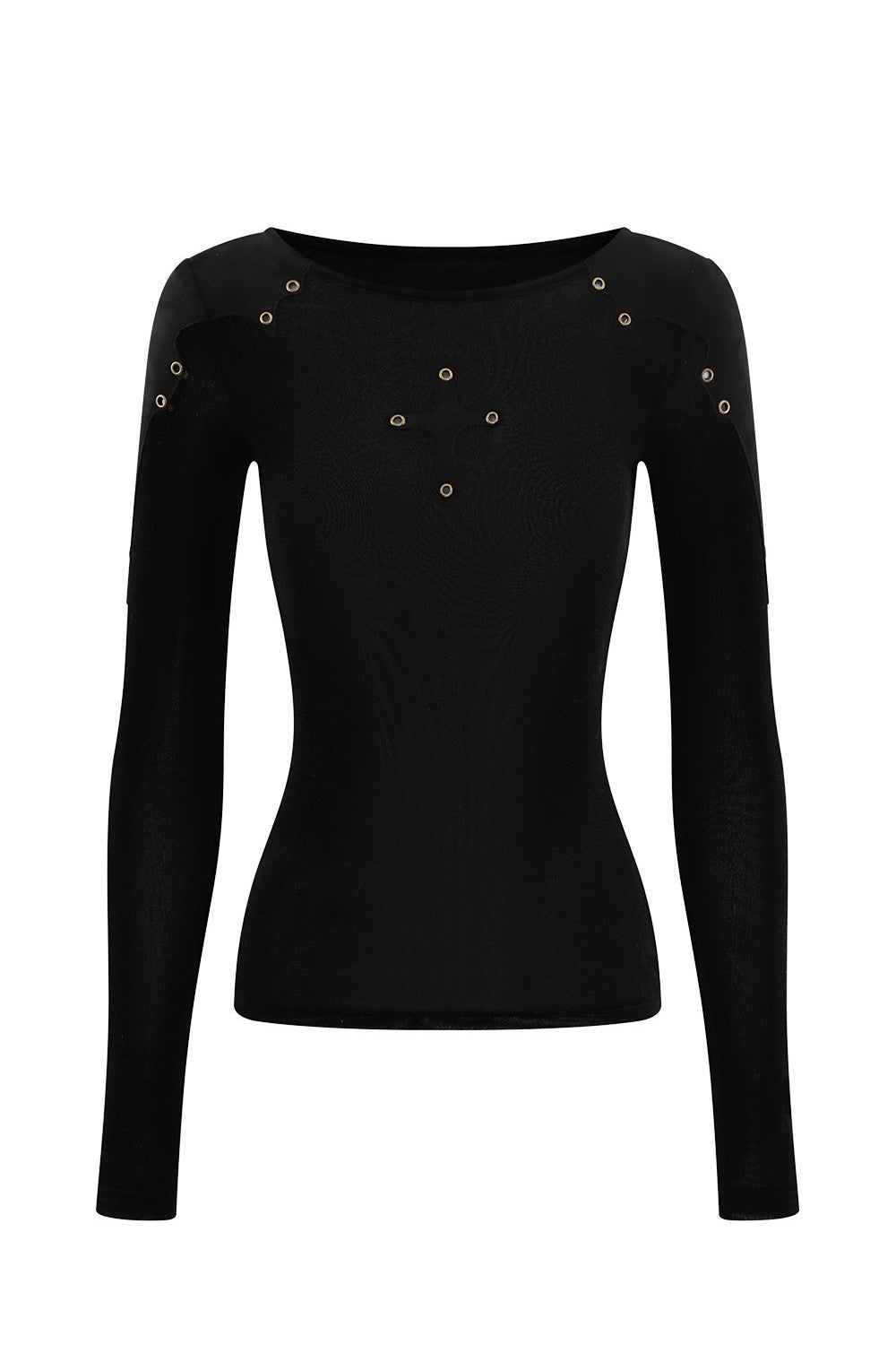 Eva Black Eyelet Top