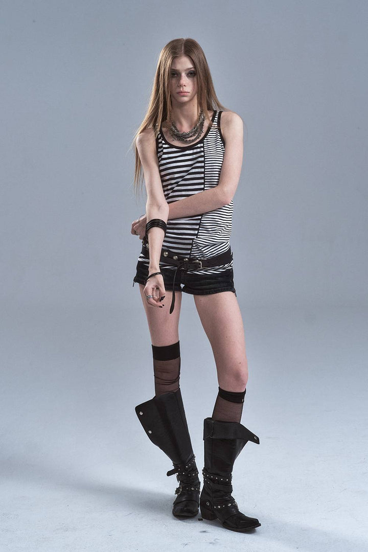 Longline Stripe Seam Tank