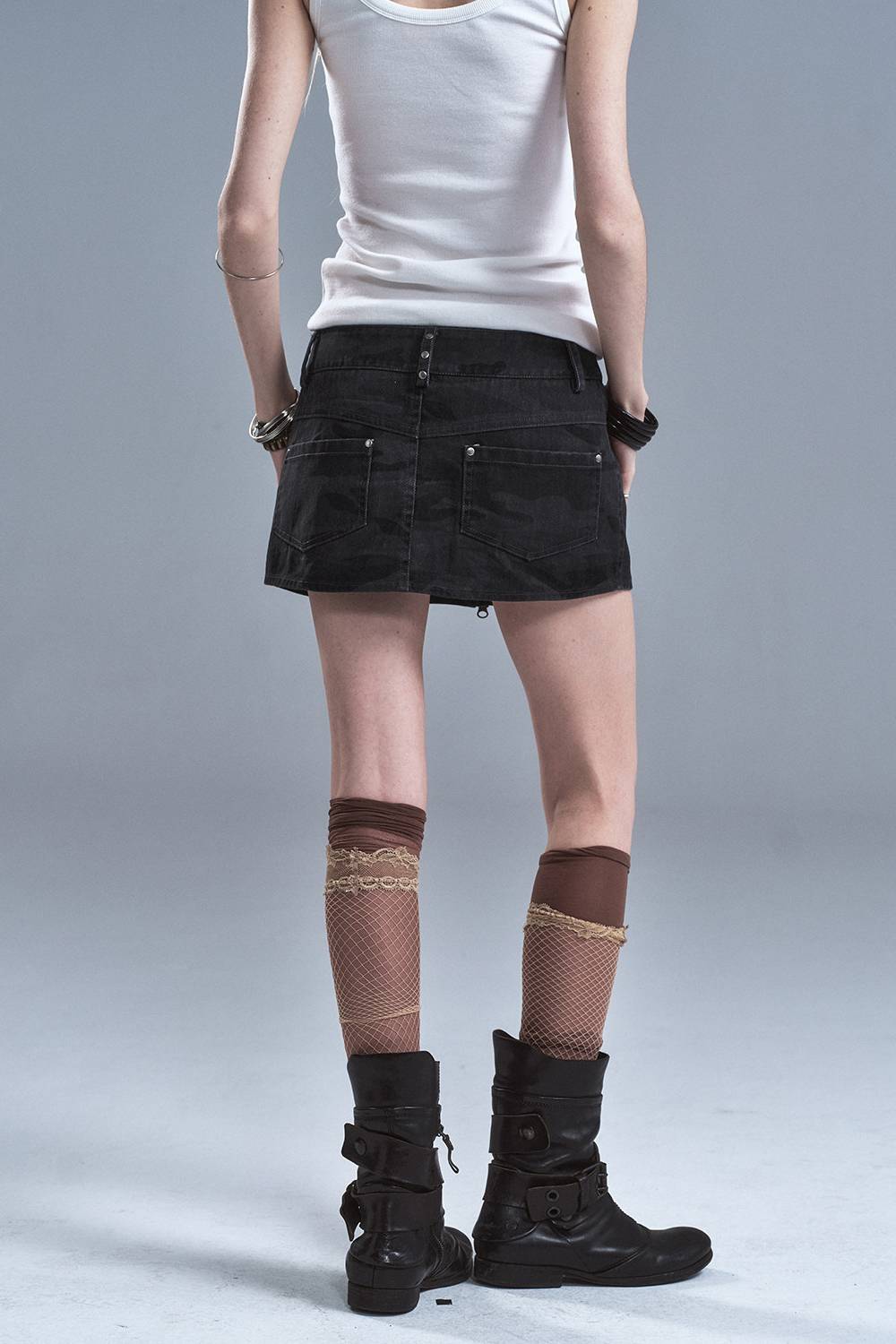 Camo Zip Mini Skirt
