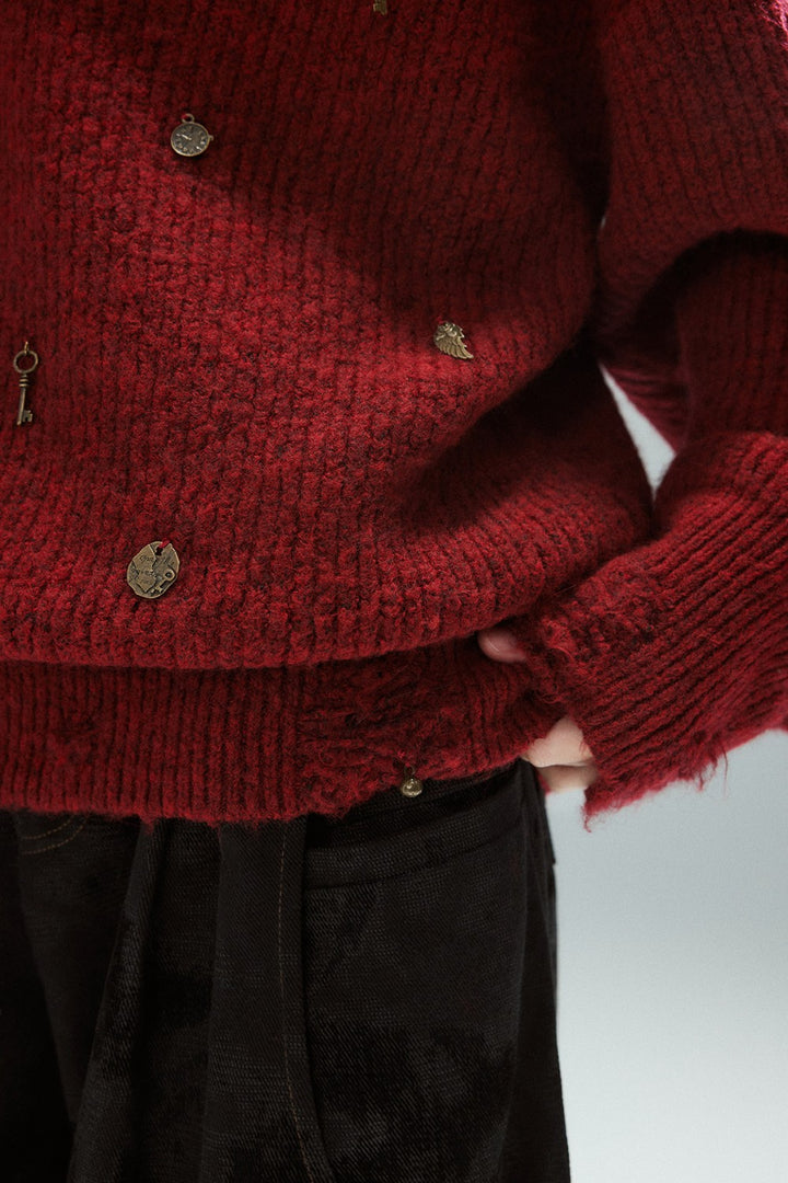 Distressed Chain Knit Sweater