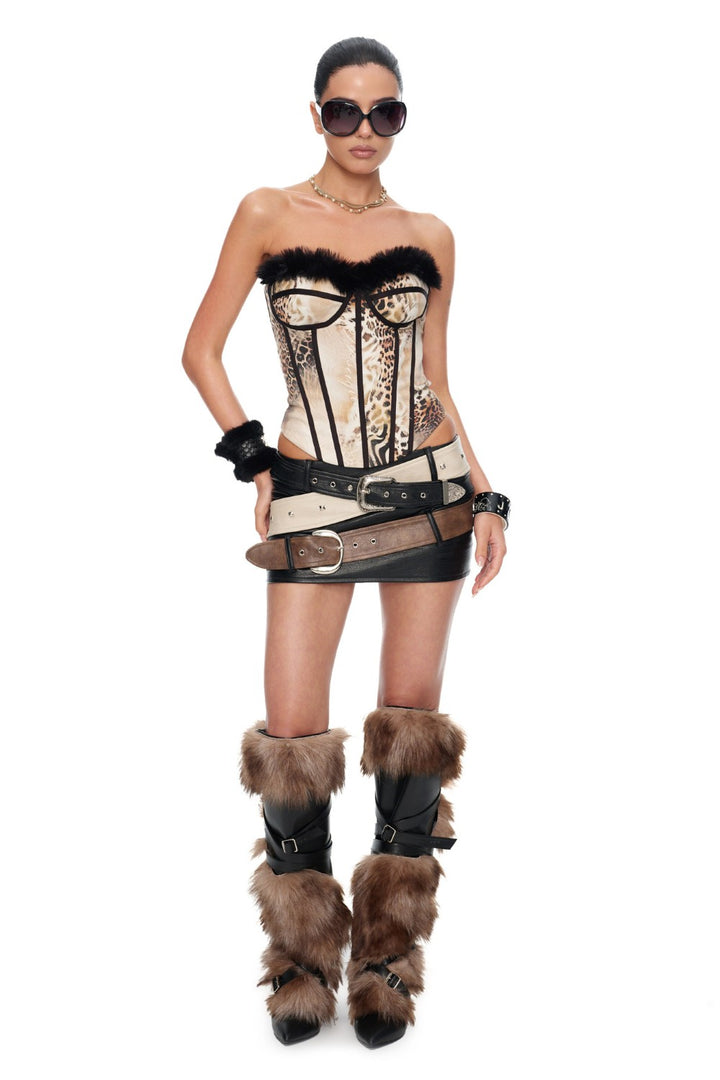 Triple Belt Mini Skirt