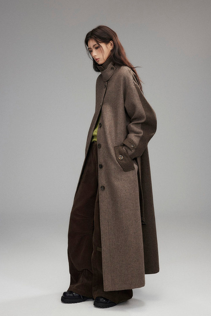 Autumn Belted Wool Overcoat