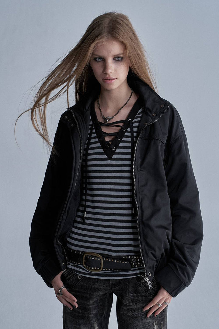 Cropped Panelled Fleece Jacket