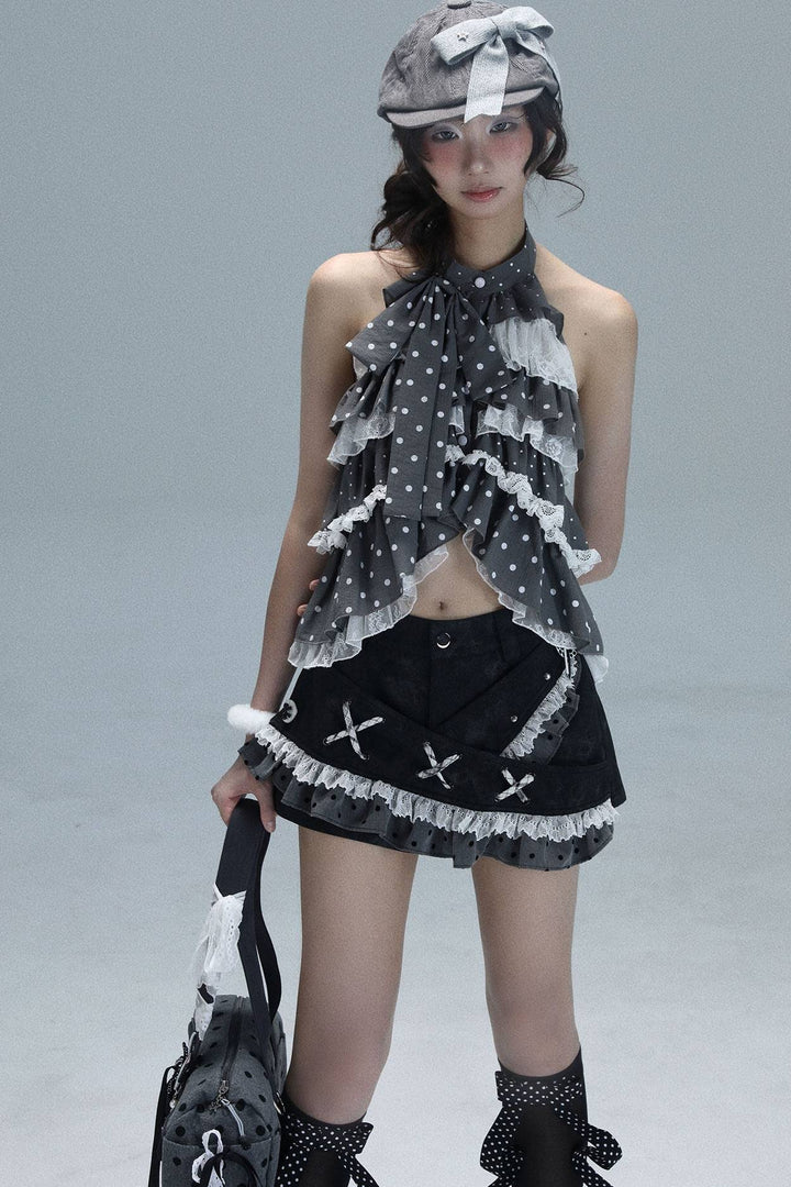 Midnight Ribbon Mini Skirt