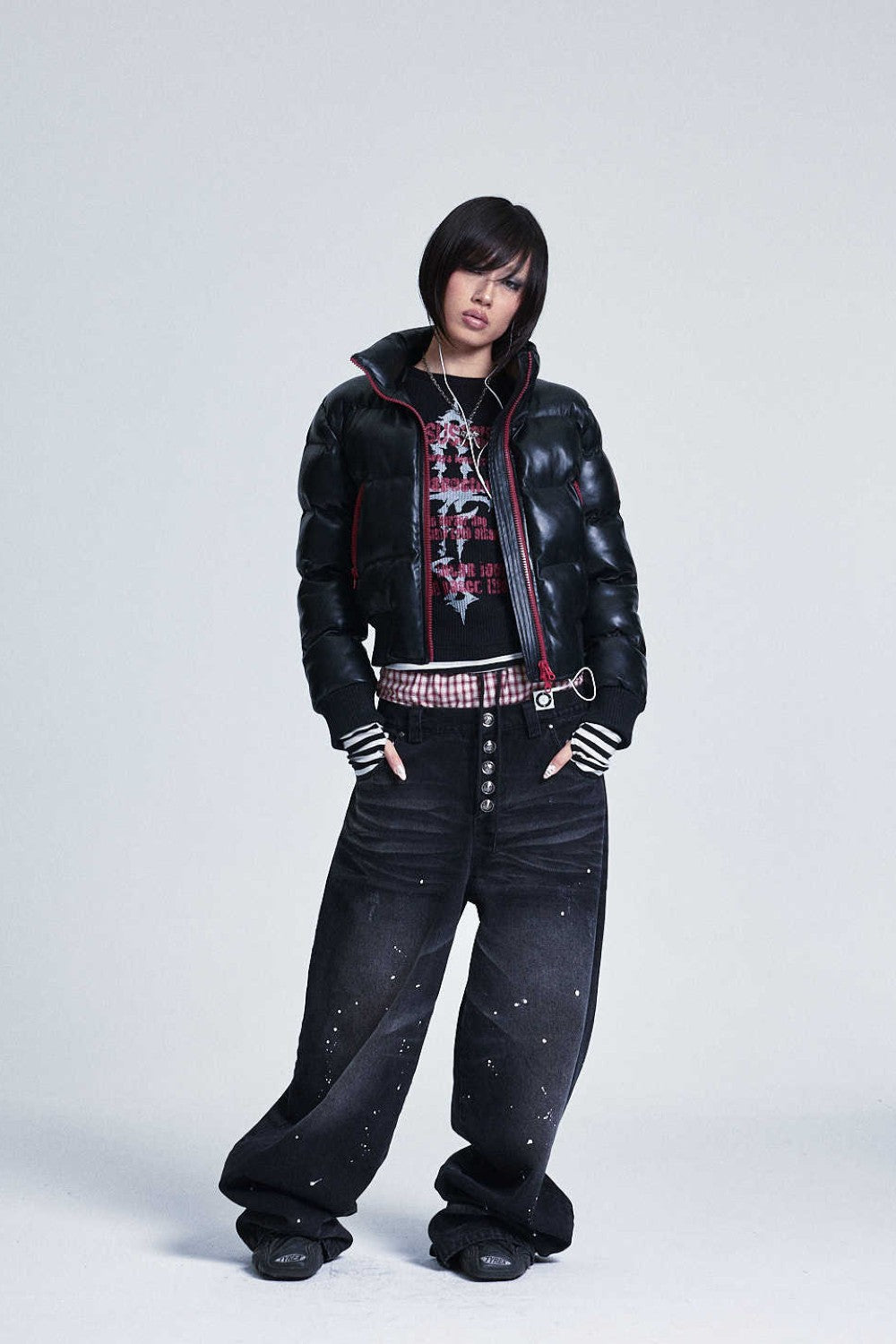 Crimson Skull Puffer Jacket