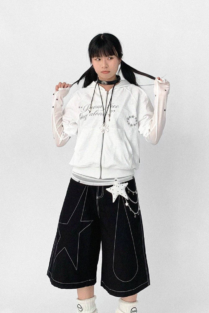 Short Sleeve Zip Hoodie