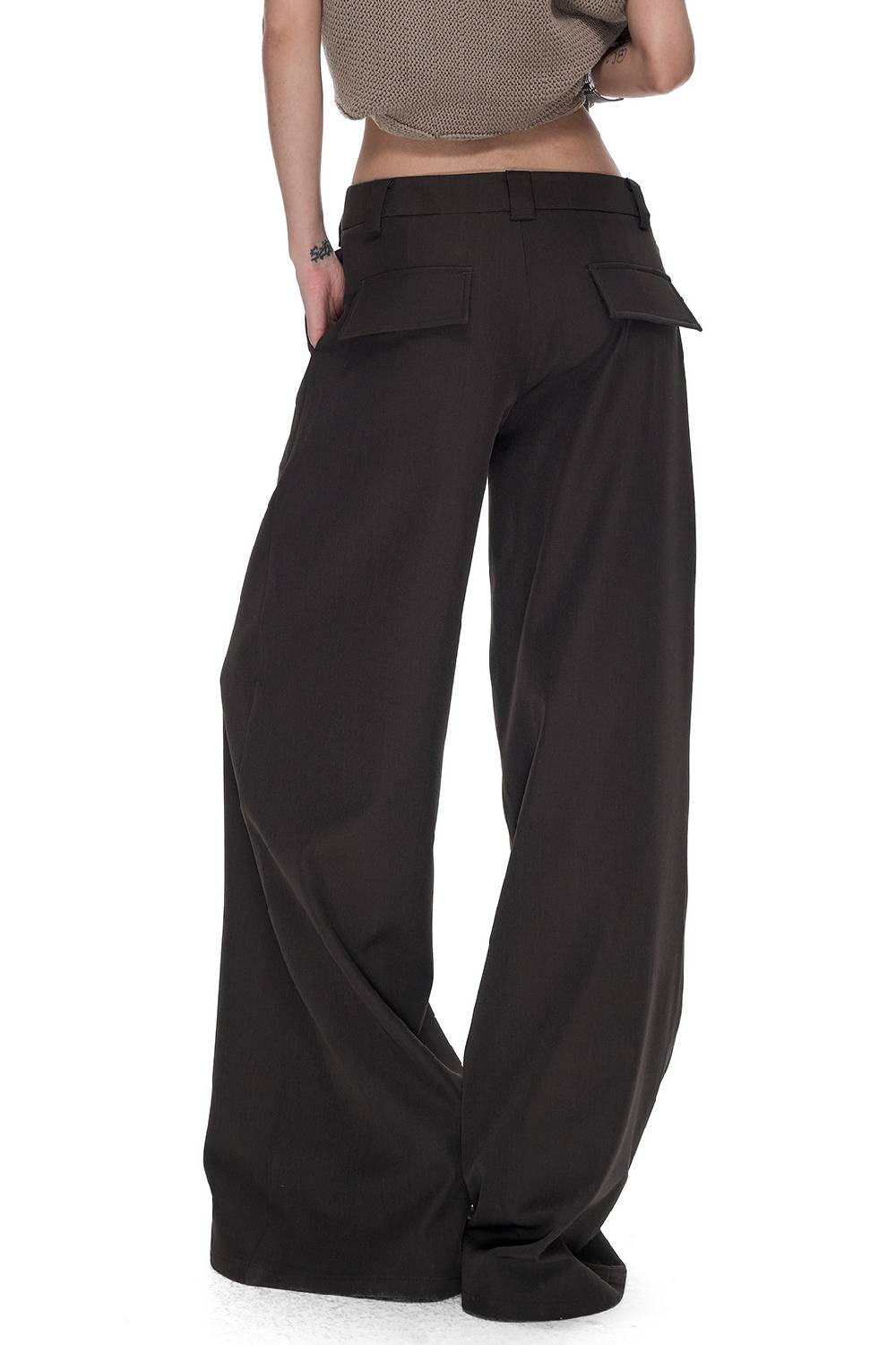 Low Rise Wide-Leg Trousers