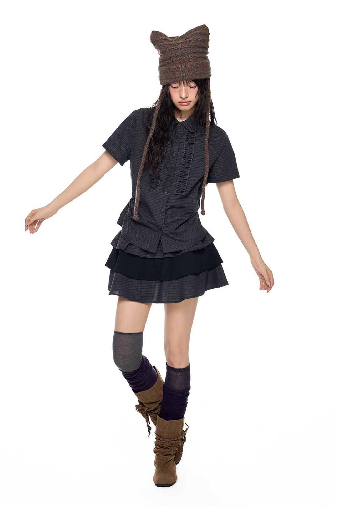 Layered Ruffle Mini Skirt