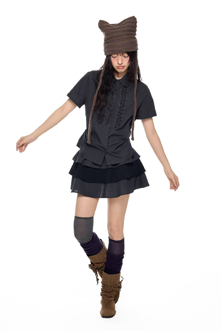 Layered Ruffle Mini Skirt
