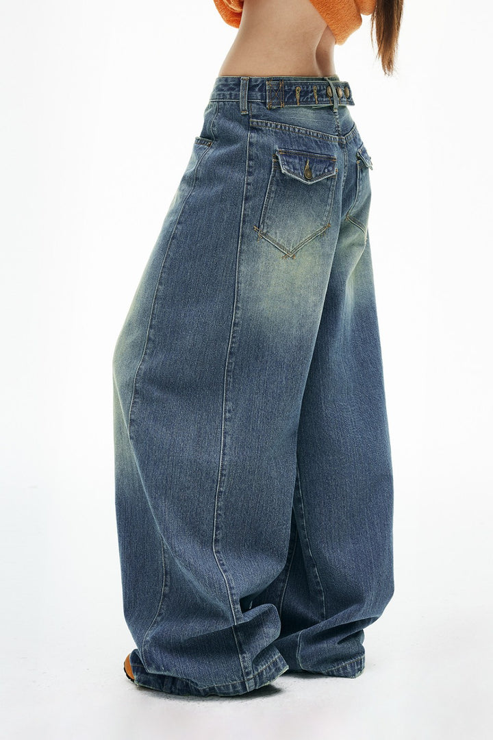 Sadie Washed Wide Jeans