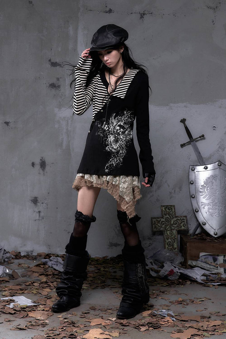 Starstripe Wrap Knit Top