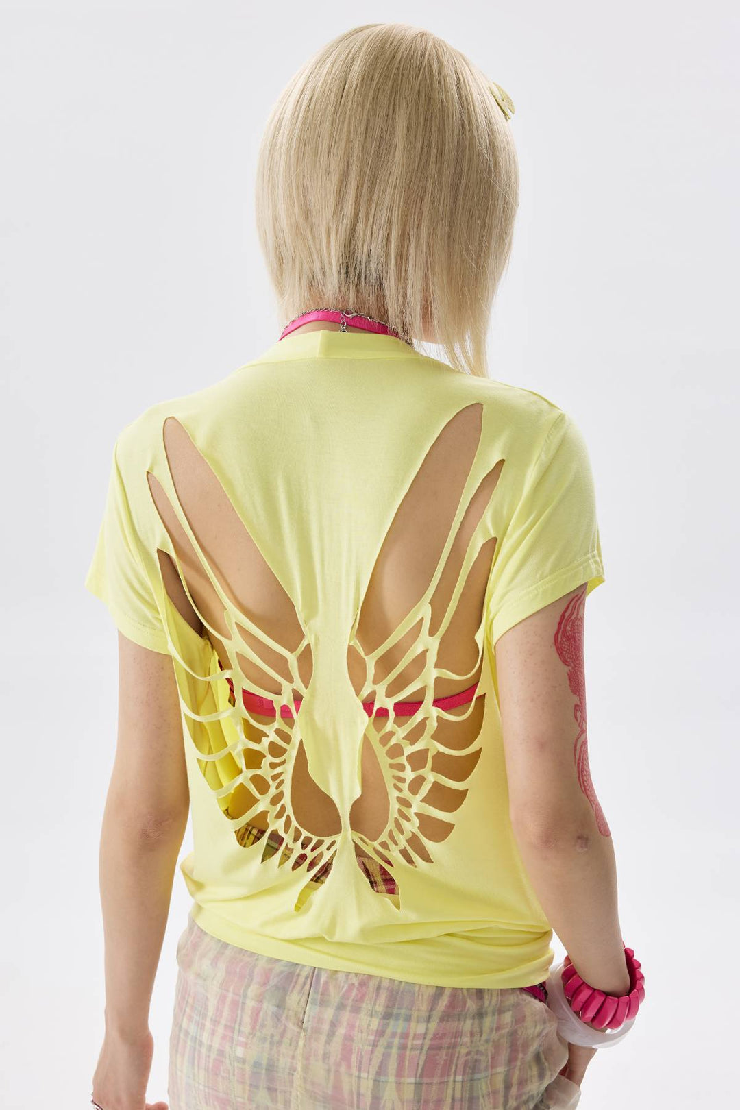 Cutout Wing Draped Top