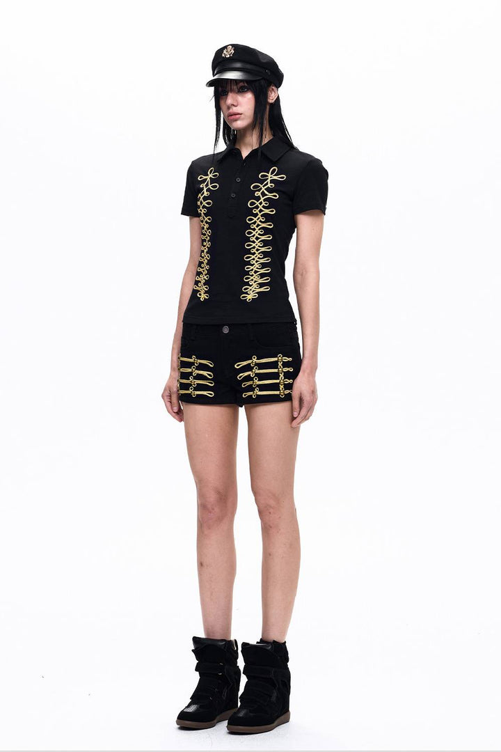 Gold Cord Polo Top