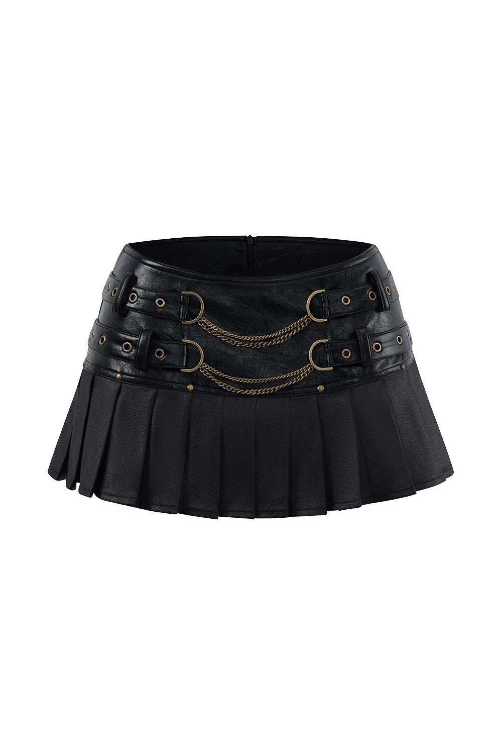Leather Panel Mini Skirt